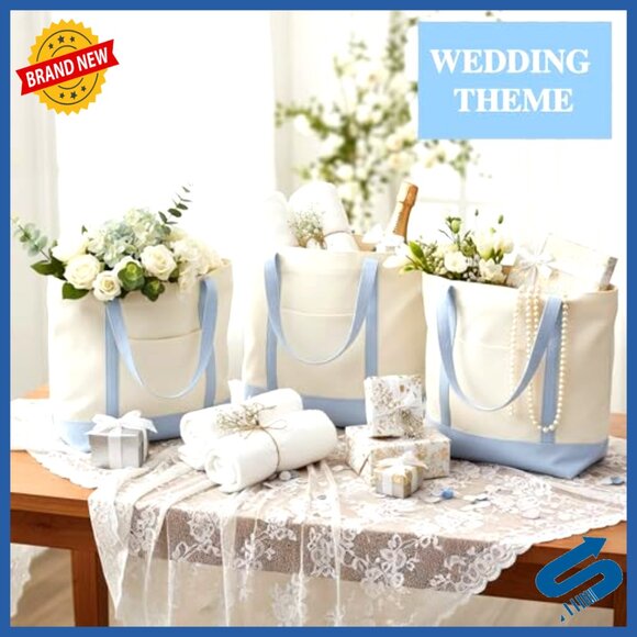 Large Canvas Tote Bags with Zipper Closure Reusable Grocery Shopping Bags Bulk - Picture 4 of 6